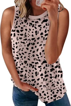 Biucly Womens Summer Crewneck Tank Top Casual Loose Sleeveless Tops Shirts