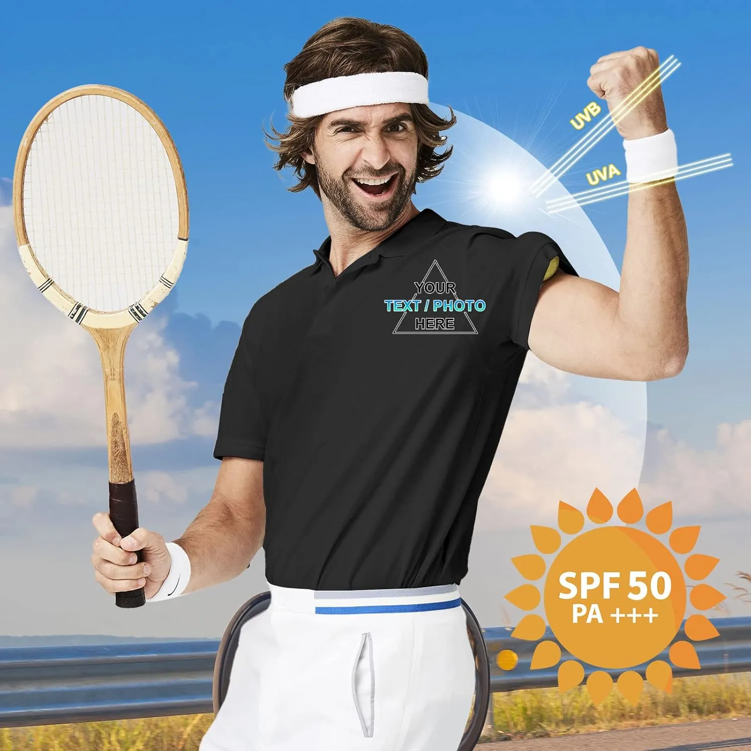Custom Polo Shirt for Men Design Your Own Personalized Customized Golf T Shirts Tee Embroidered Text Photo Logo