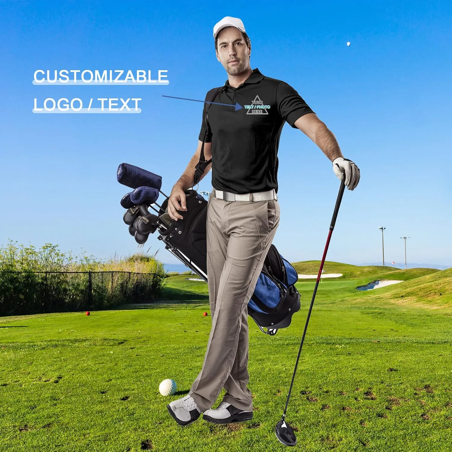 Custom Polo Shirt for Men Design Your Own Personalized Customized Golf T Shirts Tee Embroidered Text Photo Logo