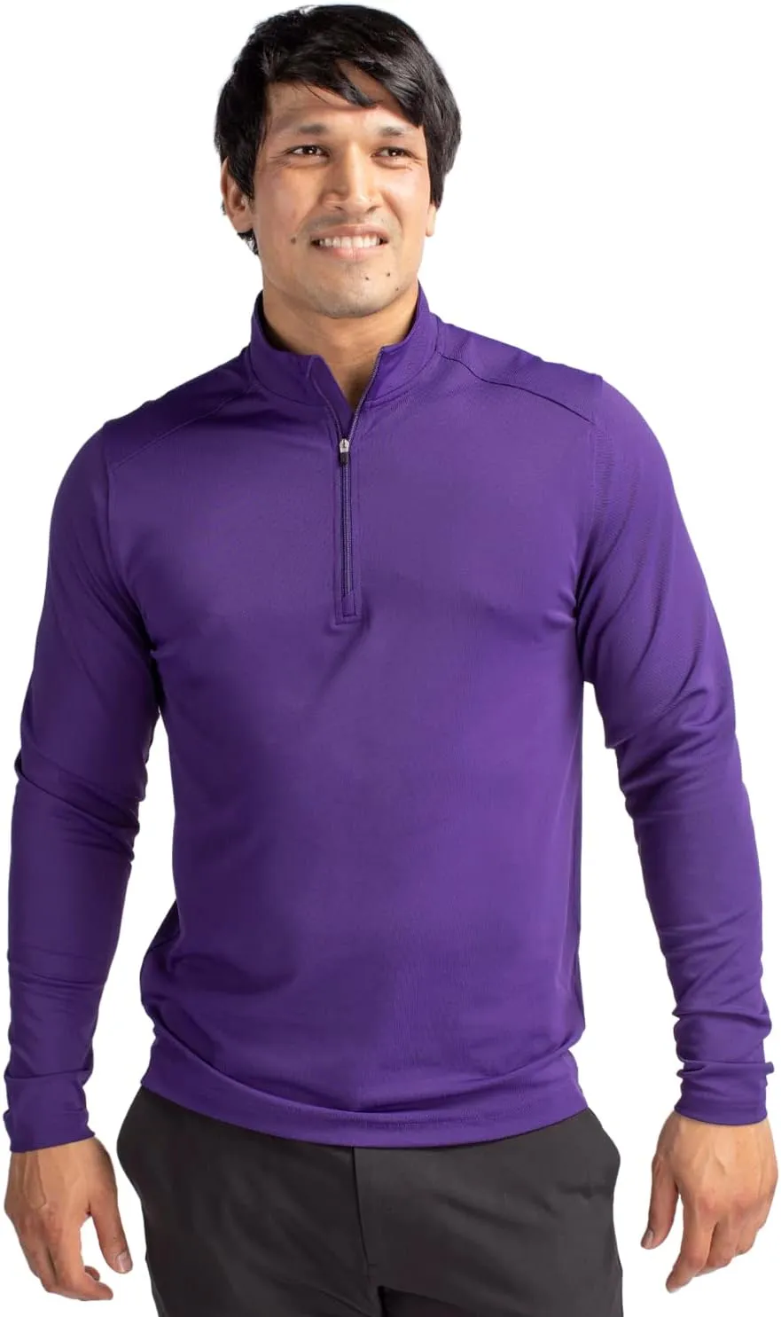 Cutter & Buck Men's Long Sleeve Virtue Eco Pique Recycled Quarter Zip Overknit