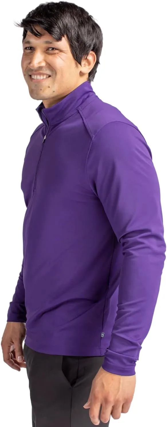 Cutter & Buck Men's Long Sleeve Virtue Eco Pique Recycled Quarter Zip Overknit