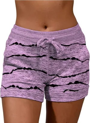 for Women Fall Summer Print Loose Fit Oversized Work Out Gym Jogger Tie Knot Pants Shorts Women 2025