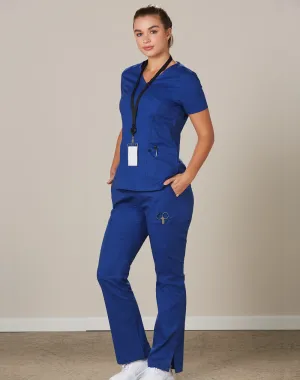Ladies Semi-Elastic Waist Tie Solid Colour Scrub Pants - M9720