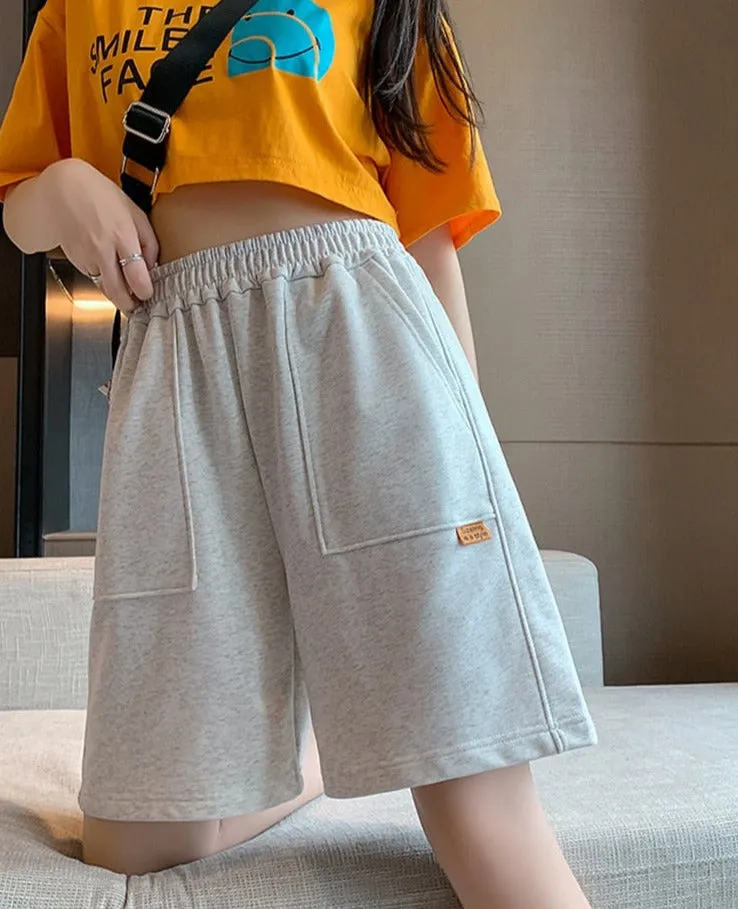 Wjczt Sport Casual Shorts for Women Summer Loose Boyfriends Korean Shorts High Waist Thin Wide Leg Straight Short Pants Female