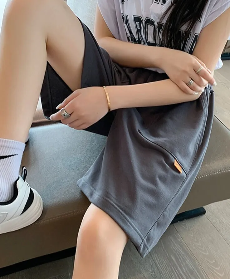 Wjczt Sport Casual Shorts for Women Summer Loose Boyfriends Korean Shorts High Waist Thin Wide Leg Straight Short Pants Female