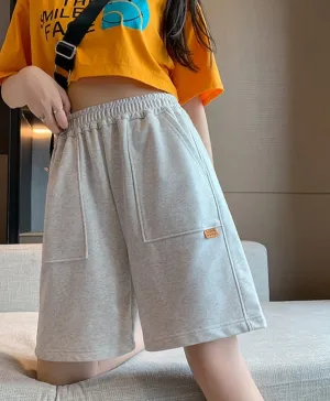 Wjczt Sport Casual Shorts for Women Summer Loose Boyfriends Korean Shorts High Waist Thin Wide Leg Straight Short Pants Female