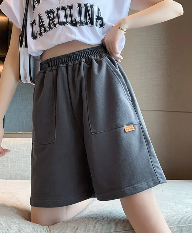 Wjczt Sport Casual Shorts for Women Summer Loose Boyfriends Korean Shorts High Waist Thin Wide Leg Straight Short Pants Female